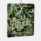 Aangepaste naam Vegan Keramisch Ornament (Rechts)