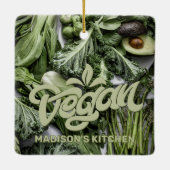 Aangepaste naam Vegan Keramisch Ornament (Achterkant)