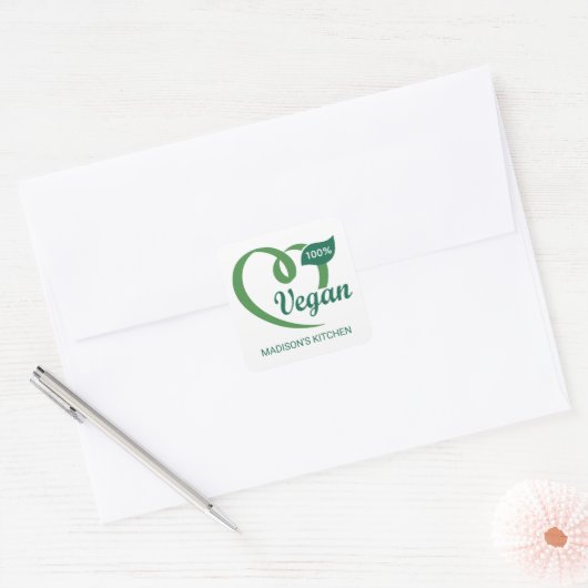 Aangepaste naam Vegan Labels (Envelop)