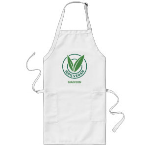 Aangepaste naam Vegan Lang Schort