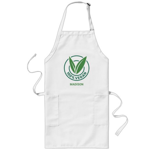 Aangepaste naam Vegan Lang Schort (Voorkant)