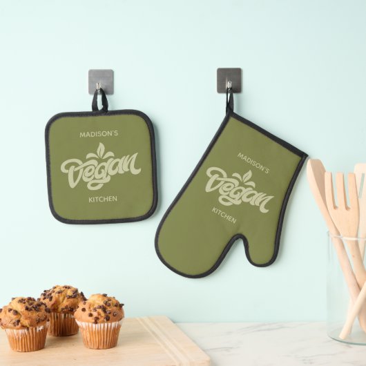 Aangepaste naam Vegan Ovenwant & Pannenlap Set (Insitu(Ophanging))