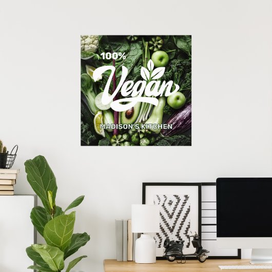 Aangepaste naam Vegan Poster (Thuiskantoor)