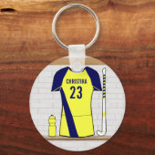 Aangepaste Naam Veld Hockey Sleutelhanger (Voorkant)