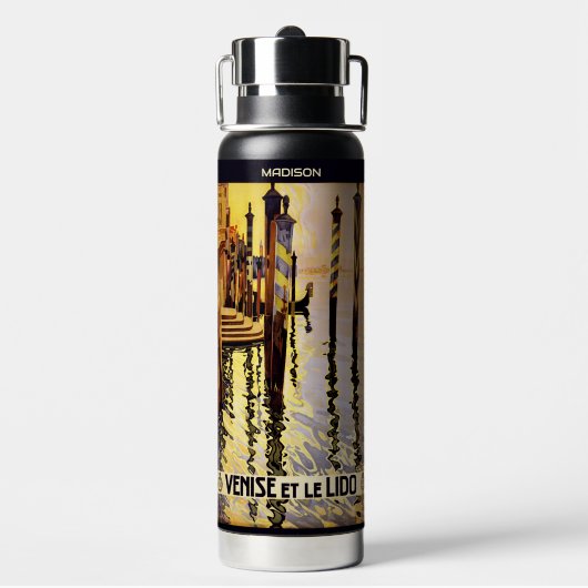 Aangepaste naam Venice (Venise) Vintage Travel Waterfles (Achterkant)