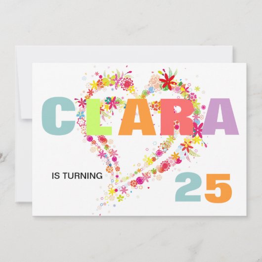 Aangepaste naam ventilator grote hartdag uitnodige kaart (Voorkant)