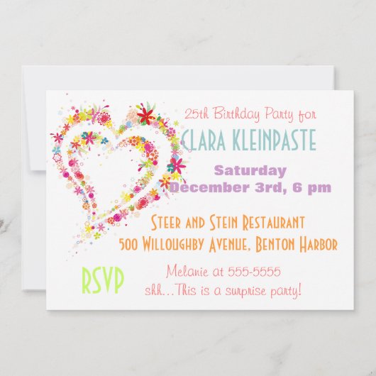 Aangepaste naam ventilator grote hartdag uitnodige kaart (Achterkant)