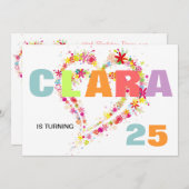 Aangepaste naam ventilator grote hartdag uitnodige kaart (Voorkant / Achterkant)