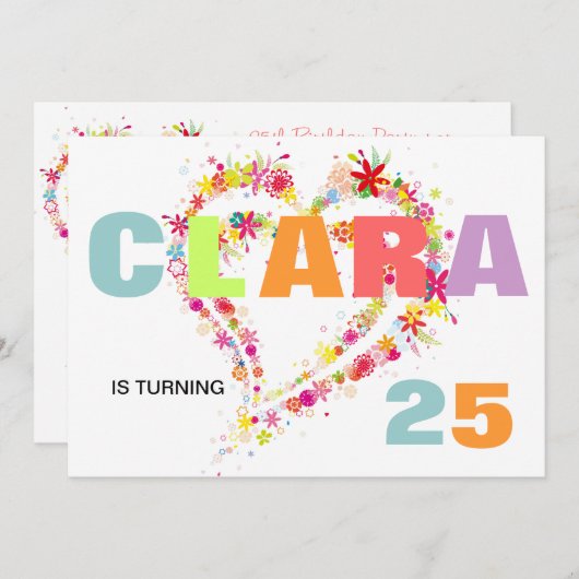 Aangepaste naam ventilator grote hartdag uitnodige kaart (Voorkant / Achterkant)