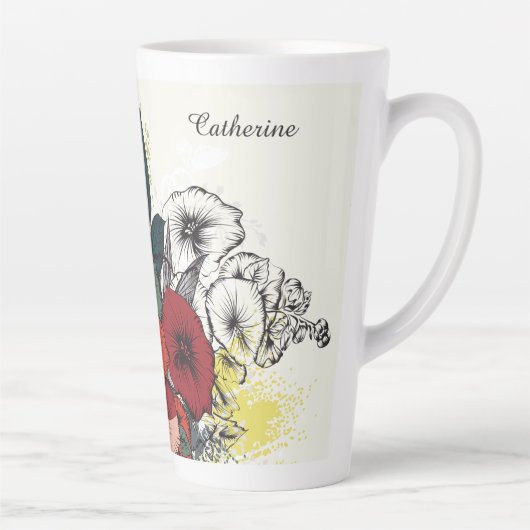 Aangepaste naam ventilatorillustratie latte mok (Rechts)