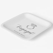 Aangepaste naam verbonden met Diamond Ring Engagem Papieren Bordje (Gebogen)