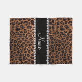 Aangepaste naam verbrand goudglittersplaat fleece deken (Voorkant (Horizontaal))