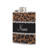 Aangepaste naam verbrand goudglittersplaat heupfles (Links)