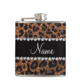 Aangepaste naam verbrand goudglittersplaat heupfles (Voorkant)