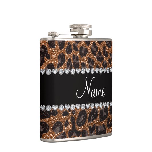 Aangepaste naam verbrand goudglittersplaat heupfles (Rechts)