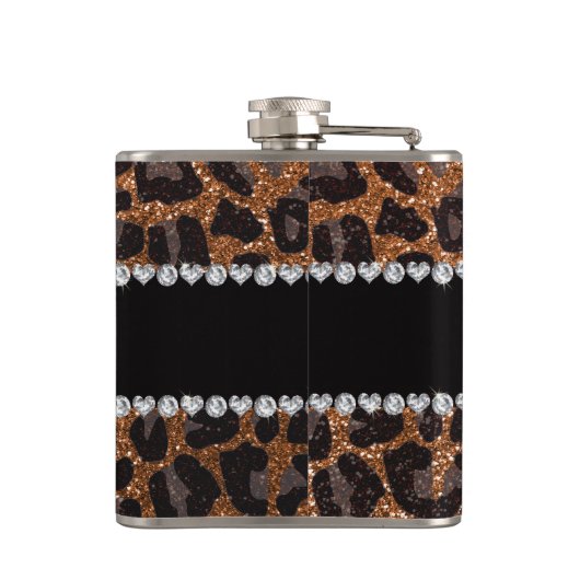 Aangepaste naam verbrand goudglittersplaat heupfles (Achterkant)