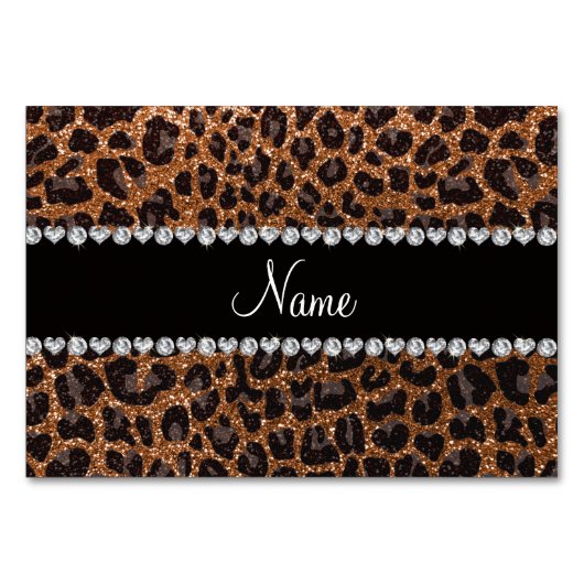 Aangepaste naam verbrand goudglittersplaat kaart (Voorkant)
