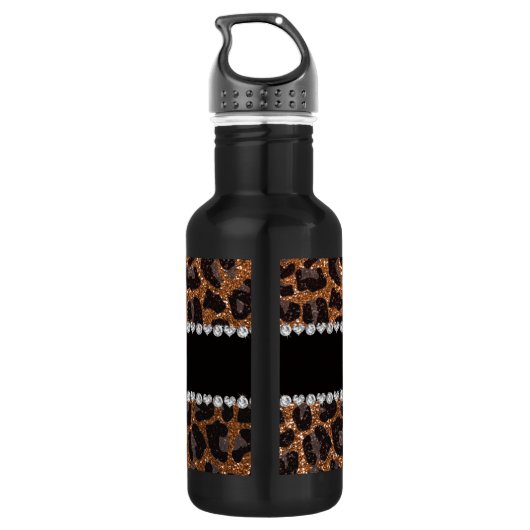 Aangepaste naam verbrand goudglittersplaat waterfles  (Achterkant)