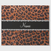 Aangepaste naam verbrand oranje glittersplaat cadeaupapier (Vlak)