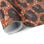 Aangepaste naam verbrand oranje glittersplaat cadeaupapier (Rol Hoek)