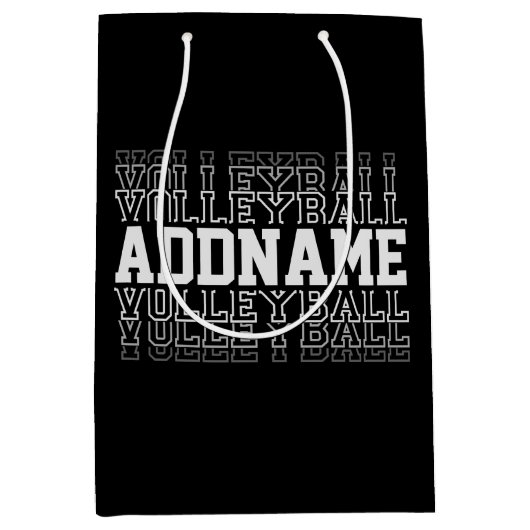 Aangepaste naam Verdwijnende Volleybal Logo Teamsp Medium Cadeauzakje (Voorkant)