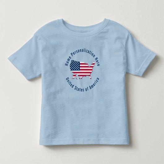 Aangepaste naam Verenigde Staten van Amerika Vlag Kinder Shirts (Voorkant)