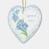 Aangepaste naam vergeten-me-niet-Waterverf ventila Keramisch Ornament (Links)