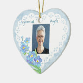 Aangepaste naam vergeten-me-niet-Waterverf ventila Keramisch Ornament (Links)