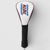 Aangepaste naam Verjaardag Blauw en Bourgondië Golfheadcover (Voorkant)