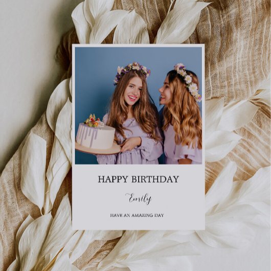 Aangepaste Naam Verjaardag Fotokaart voor Vriend Kaart