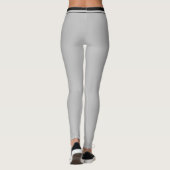 Aangepaste naam verjaardag glans zilver zwart mono leggings (Achterkant)