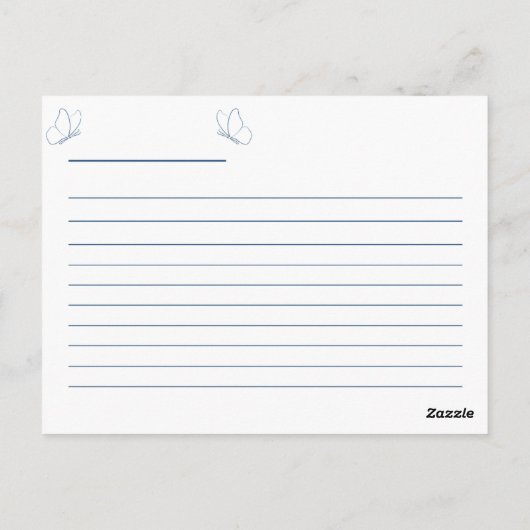 Aangepaste Naam Verjaardag Groet - Bloemen & Vlind Briefkaart (Achterkant)