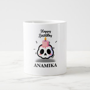Aangepaste naam verjaardag grote koffiekop