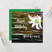 Aangepaste naam verjaardag kaart (Voorkant / Achterkant in situ)