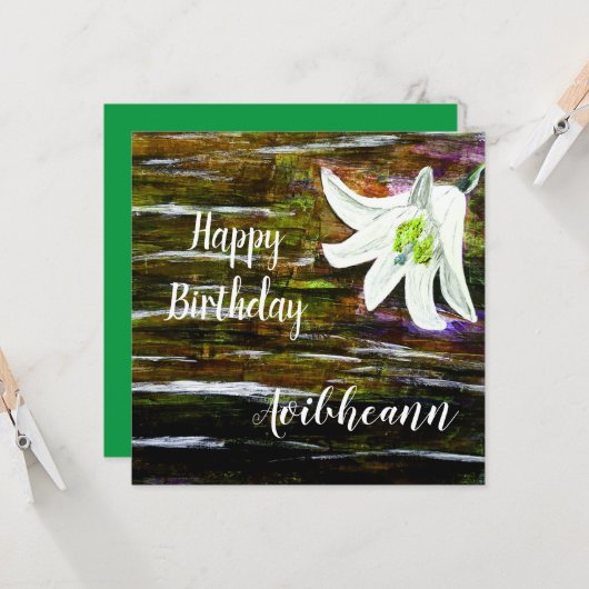 Aangepaste naam verjaardag kaart (Voorkant / Achterkant in situ)