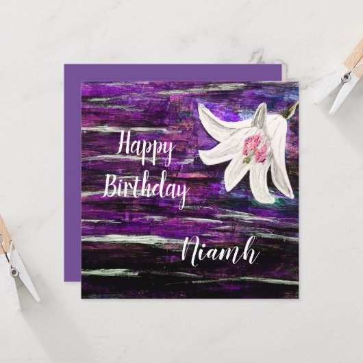 Aangepaste Naam Verjaardag Kaart (Voorkant / Achterkant in situ)