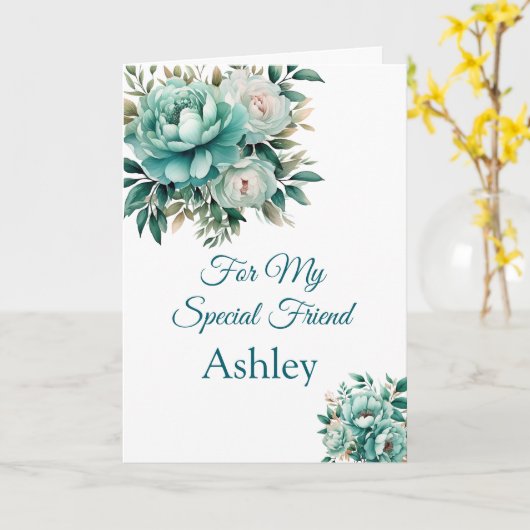 Aangepaste Naam Verjaardag Kaart (Gele Bloem)