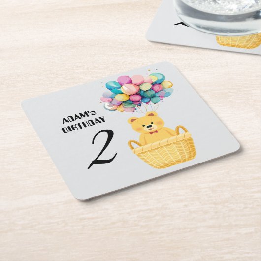 aangepaste naam verjaardag kartonnen onderzetters (Schuin)