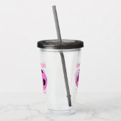 Aangepaste naam Verjaardag Meisje Roze Zwart Voetb Acryl Drinkbeker (Links)