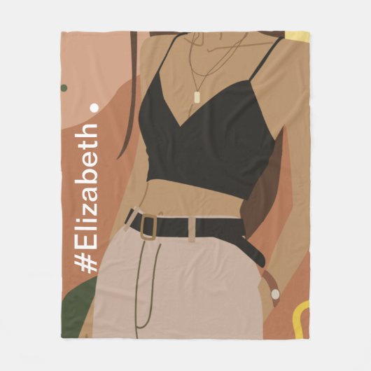 Aangepaste naam verjaardag moderne schattige water fleece deken (Voorkant)