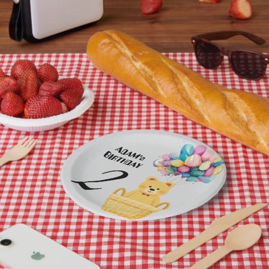 aangepaste naam verjaardag papieren bordje (Picknick)