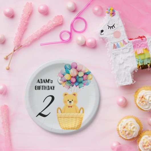 aangepaste naam verjaardag papieren bordje (Feest)