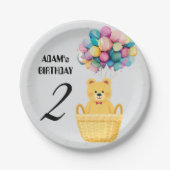 aangepaste naam verjaardag papieren bordje (Voorkant)