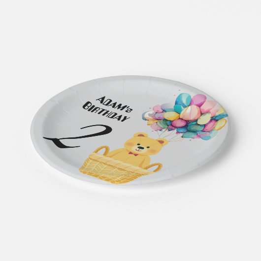 aangepaste naam verjaardag papieren bordje (Gekanteld)