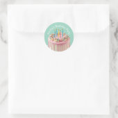 Aangepaste Naam Verjaardag Party Drip Cake Kaarsen Ronde Sticker (Tas)
