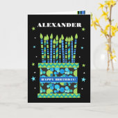 Aangepaste naam Verjaardagstaart met kaarsen Kaart (Gele Bloem)