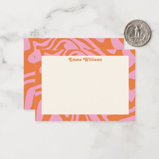 Aangepaste naam vernieuwen Modern Notitiekaartje (Voorkant / Achterkant in situ)