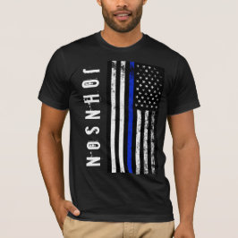 Aangepaste naam Verstoorde politiestijl Vlag Veren T-shirt