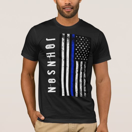 Aangepaste naam Verstoorde politiestijl Vlag Veren T-shirt (Voorkant)