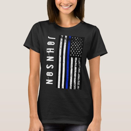 Aangepaste naam Verstoorde politiestijl Vlag Veren T-shirt (Voorkant)